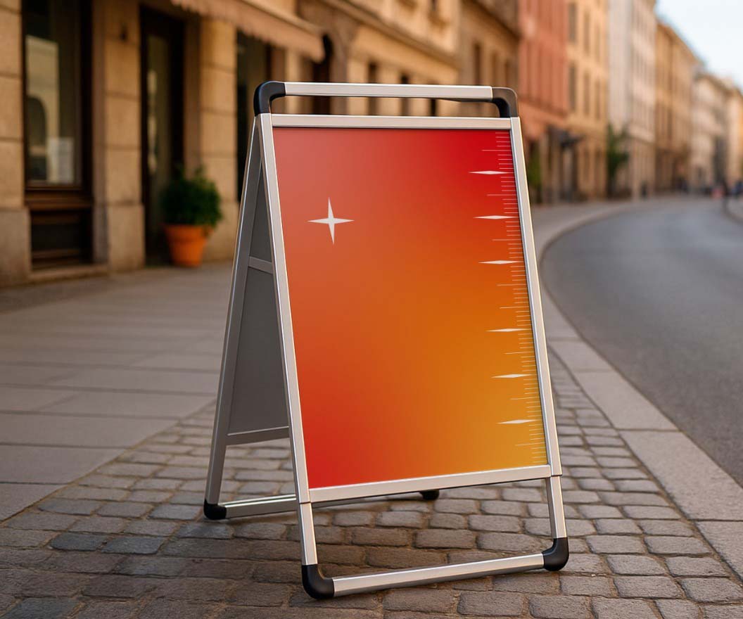 Алюминиевый штендер с клик-рамкой двусторонний рекламный