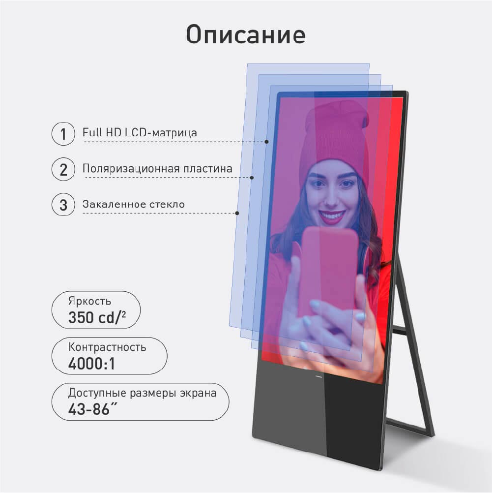 Poster Мобильный рекламный экран для помещений