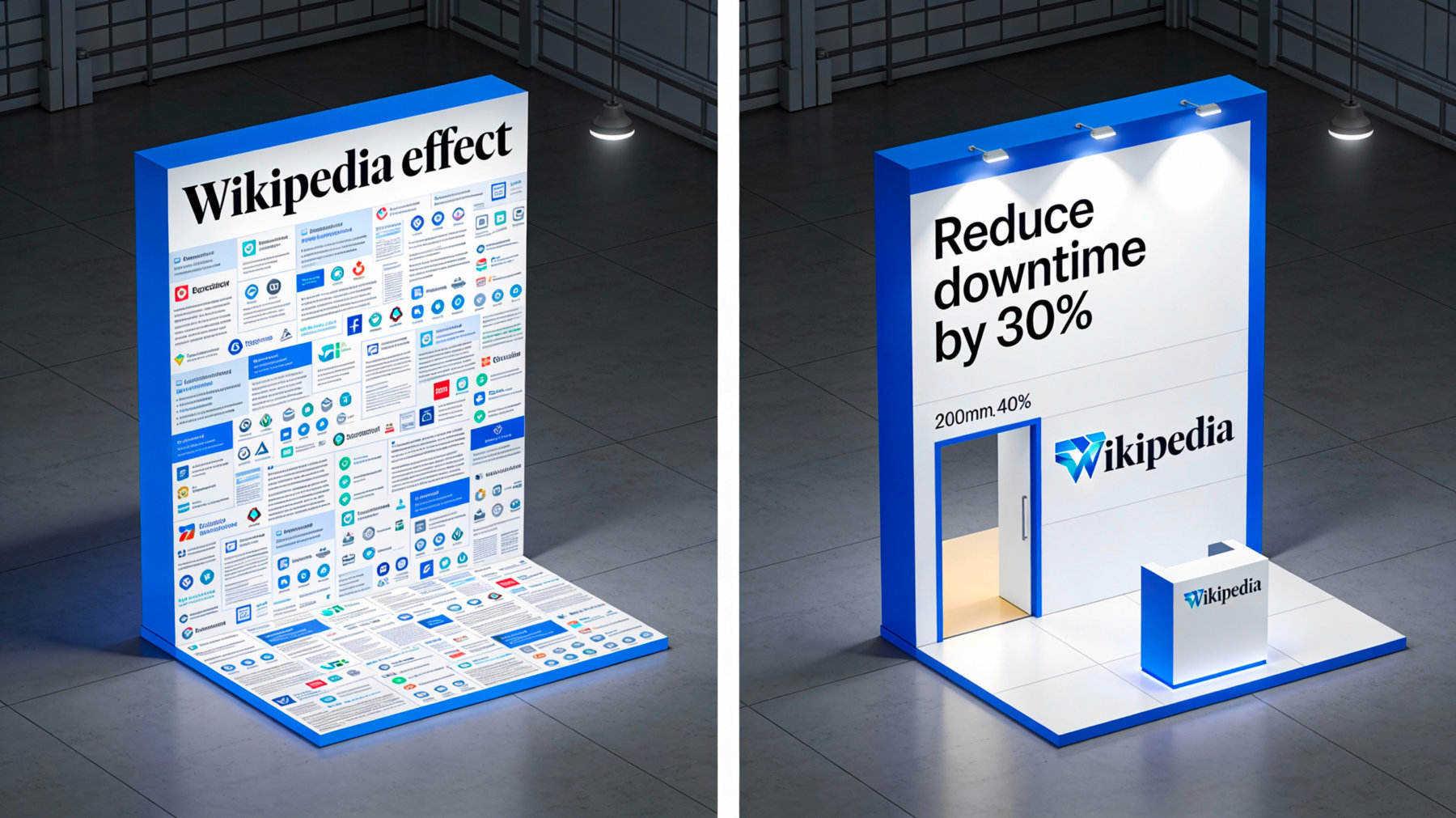 Сравнение удачного и неудачного дизайна выставочного стенда