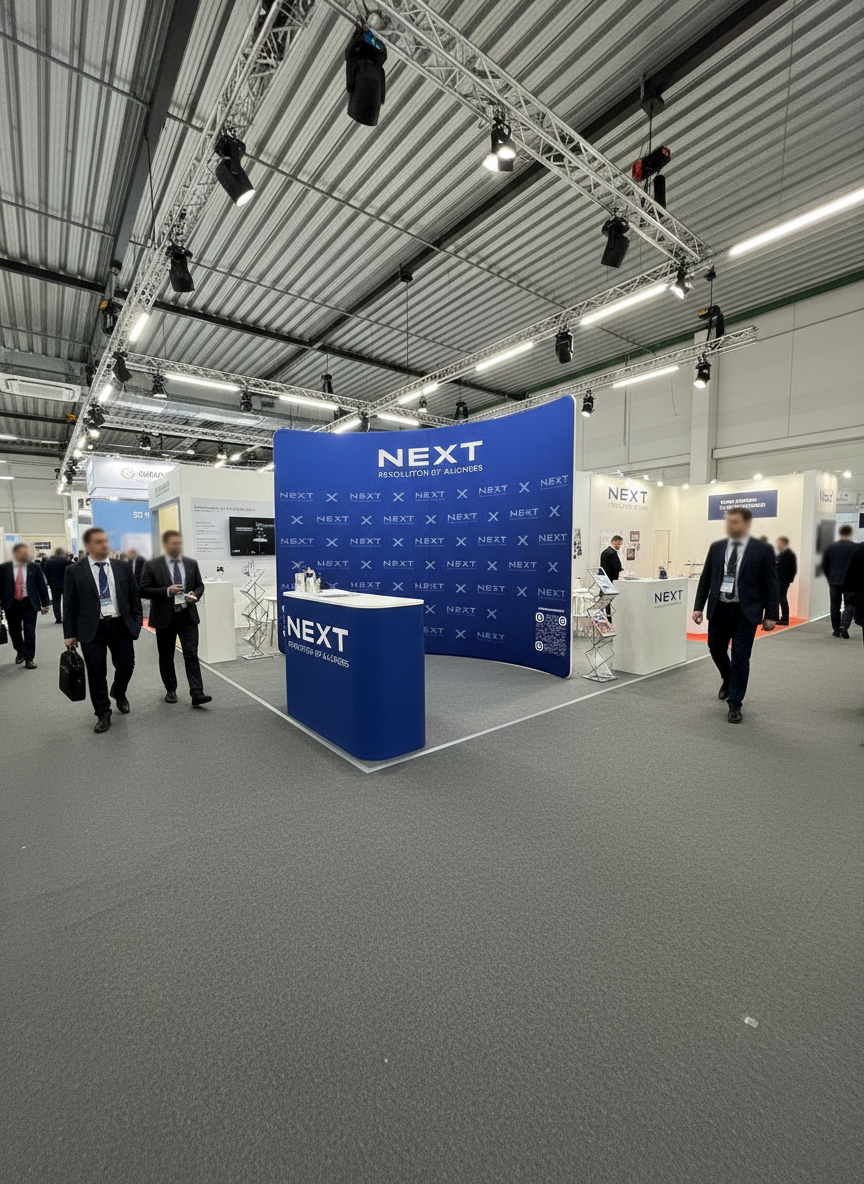 Готовый стенд NEXT после размещения на выставке